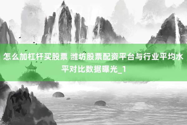 怎么加杠杆买股票 潍坊股票配资平台与行业平均水平对比数据曝光_1