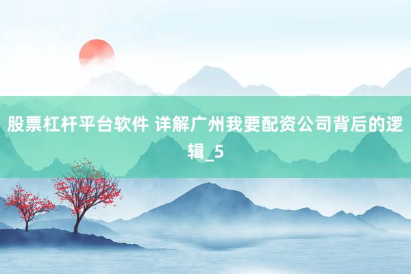 股票杠杆平台软件 详解广州我要配资公司背后的逻辑_5