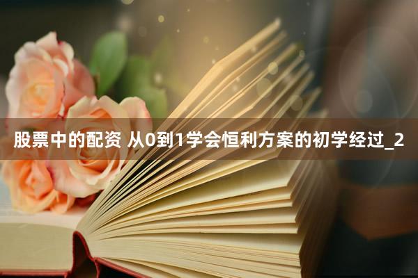 股票中的配资 从0到1学会恒利方案的初学经过_2