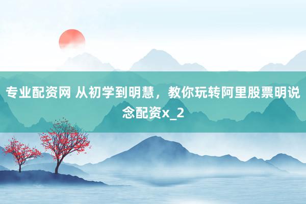 专业配资网 从初学到明慧，教你玩转阿里股票明说念配资x_2