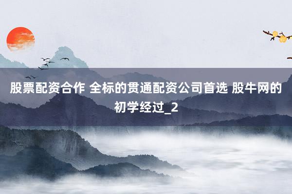 股票配资合作 全标的贯通配资公司首选 股牛网的初学经过_2
