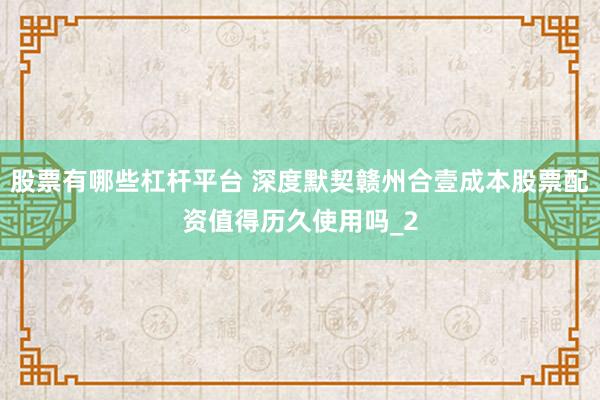 股票有哪些杠杆平台 深度默契赣州合壹成本股票配资值得历久使用吗_2